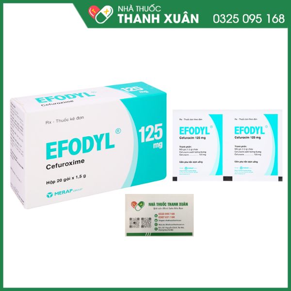 Efodyl 125 trị nhiễm khuẩn thể nhẹ đến vừa (20 gói x 1,5g)